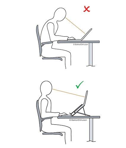 falsche Haltung Laptopstaender